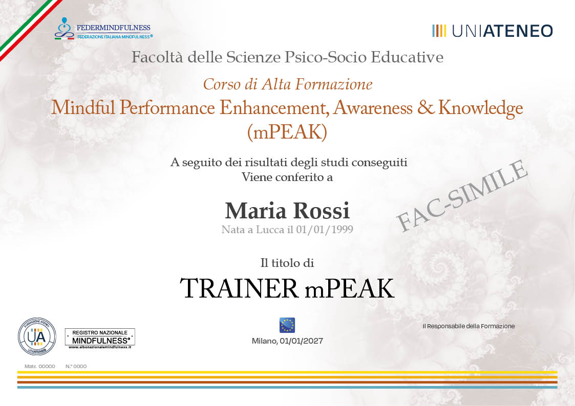 Attestato MPEAK